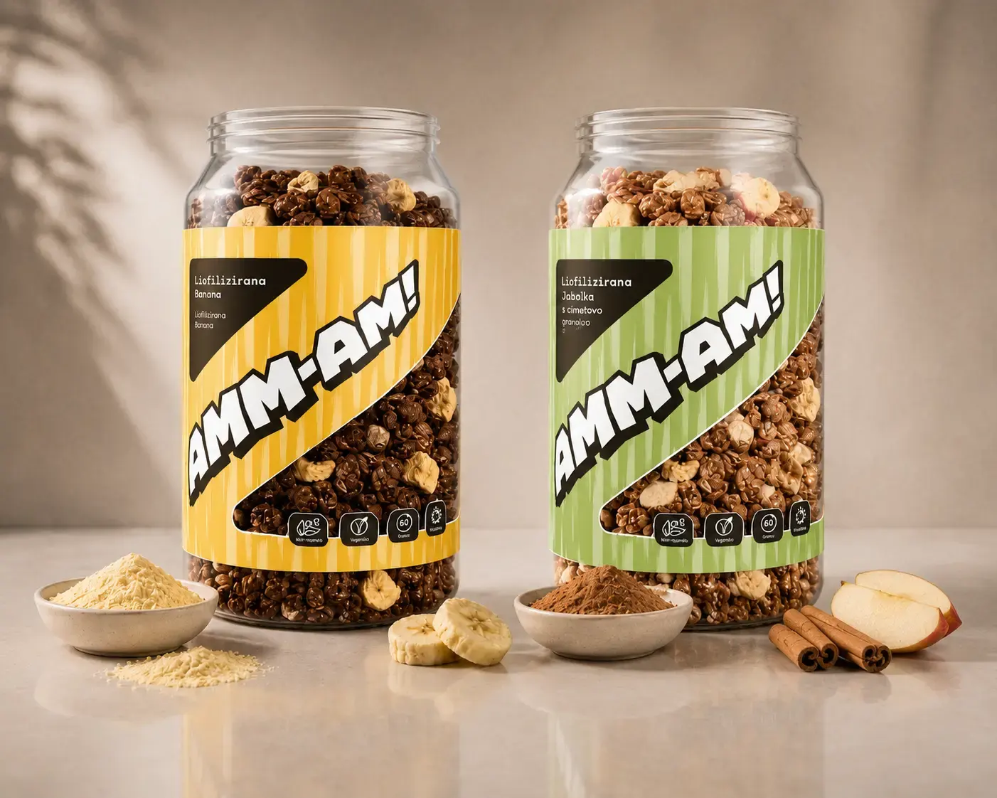 Liofilizirana banana z čokoladno granolo