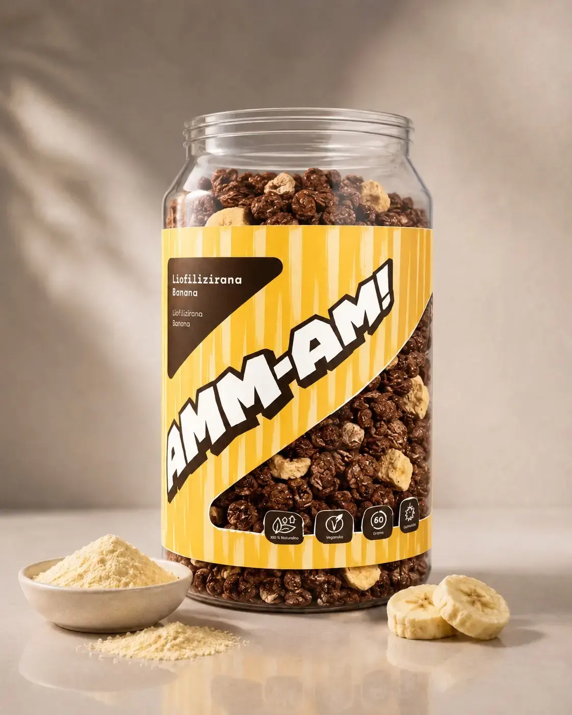 Liofilizirana banana z čokoladno granolo